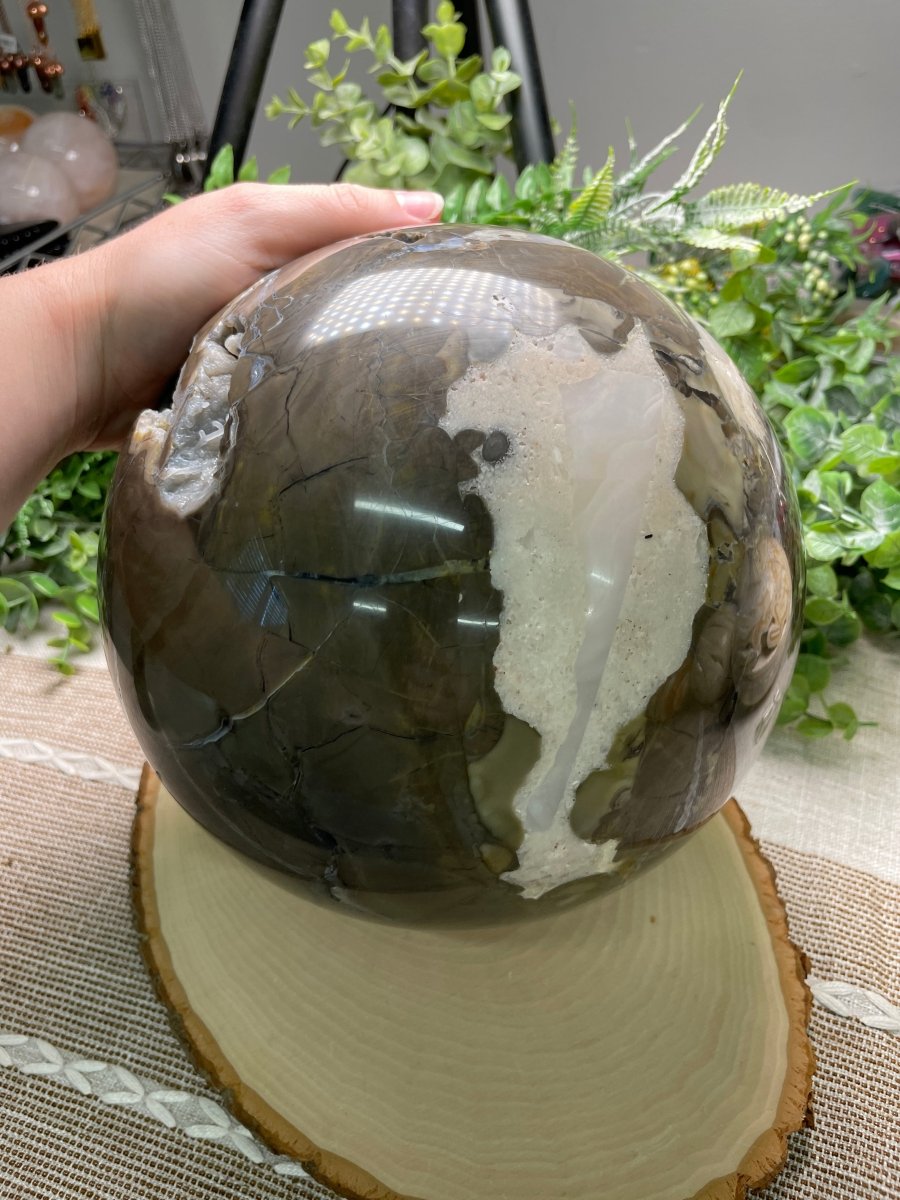 XXXL Volcano Agate Sphere | Copper Ashes