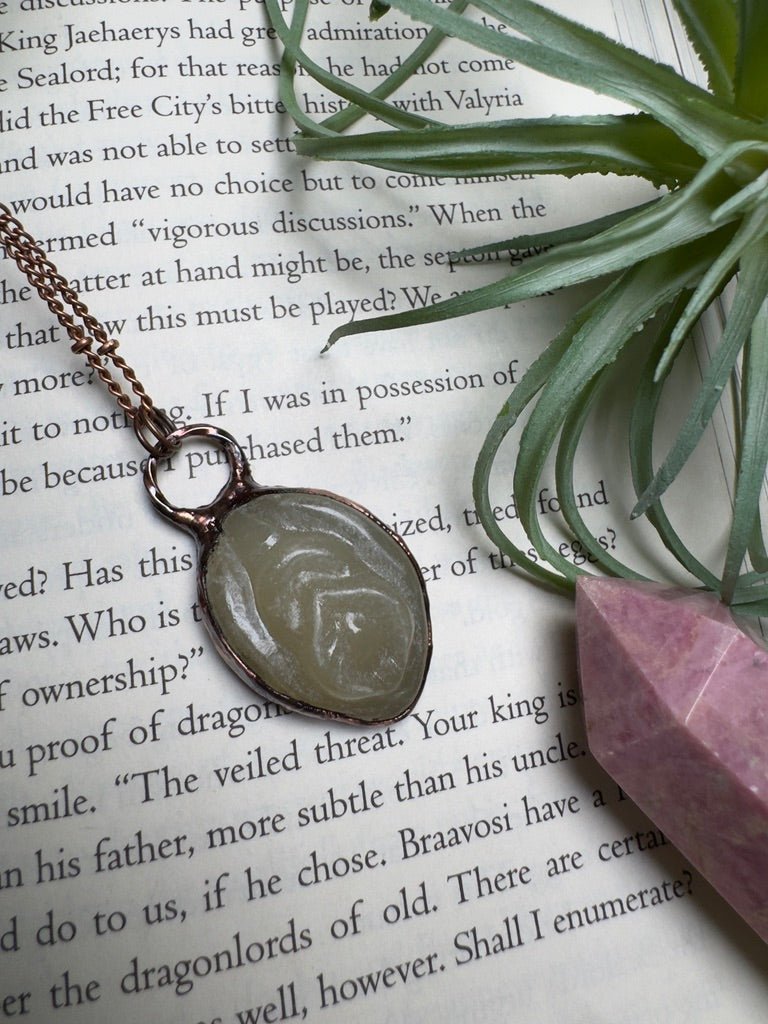 Yellow Calcite Yoni Necklace | Copper Ashes