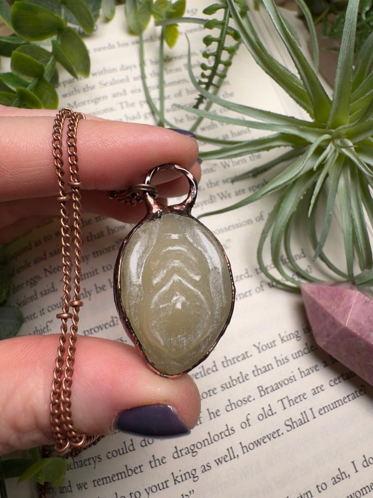 Yellow Calcite Yoni Necklace | Copper Ashes