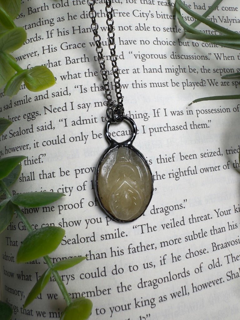 Yellow Calcite Yoni Necklace | Copper Ashes