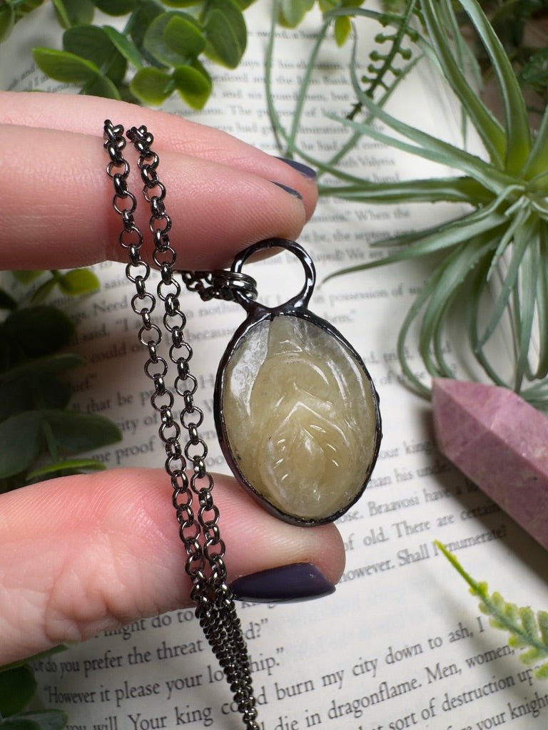 Yellow Calcite Yoni Necklace | Copper Ashes