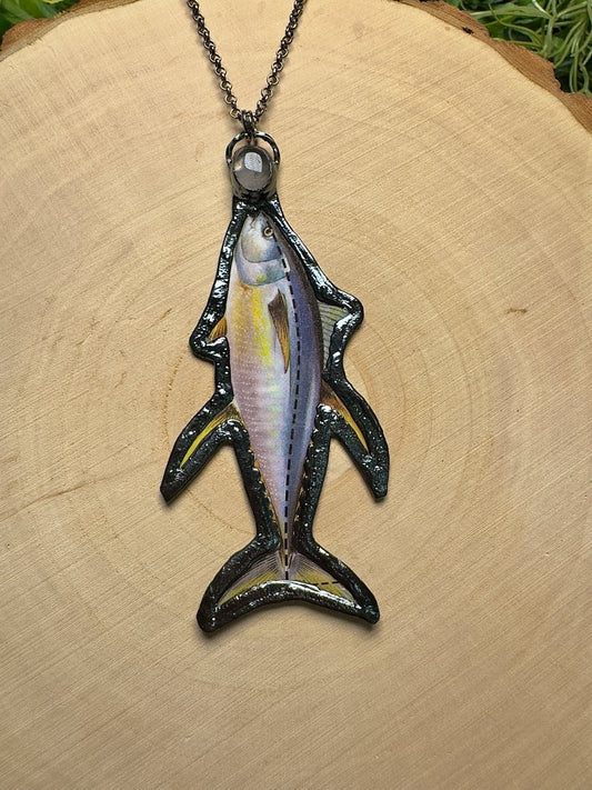 Yellowfin Tuna and Rose Quartz Necklace | Copper Ashes