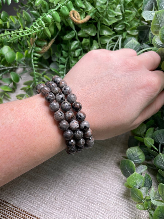 Yooperlite 8mm Beaded Bracelet | Copper Ashes