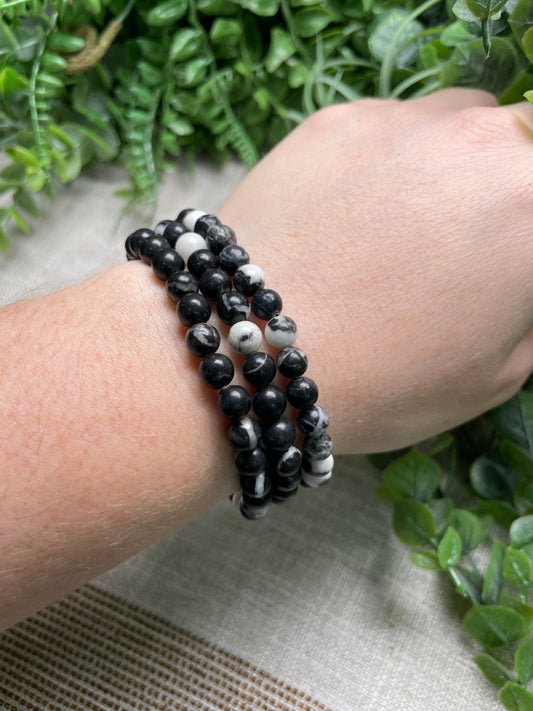 Zera Jasper 6mm Beaded Bracelet | Copper Ashes