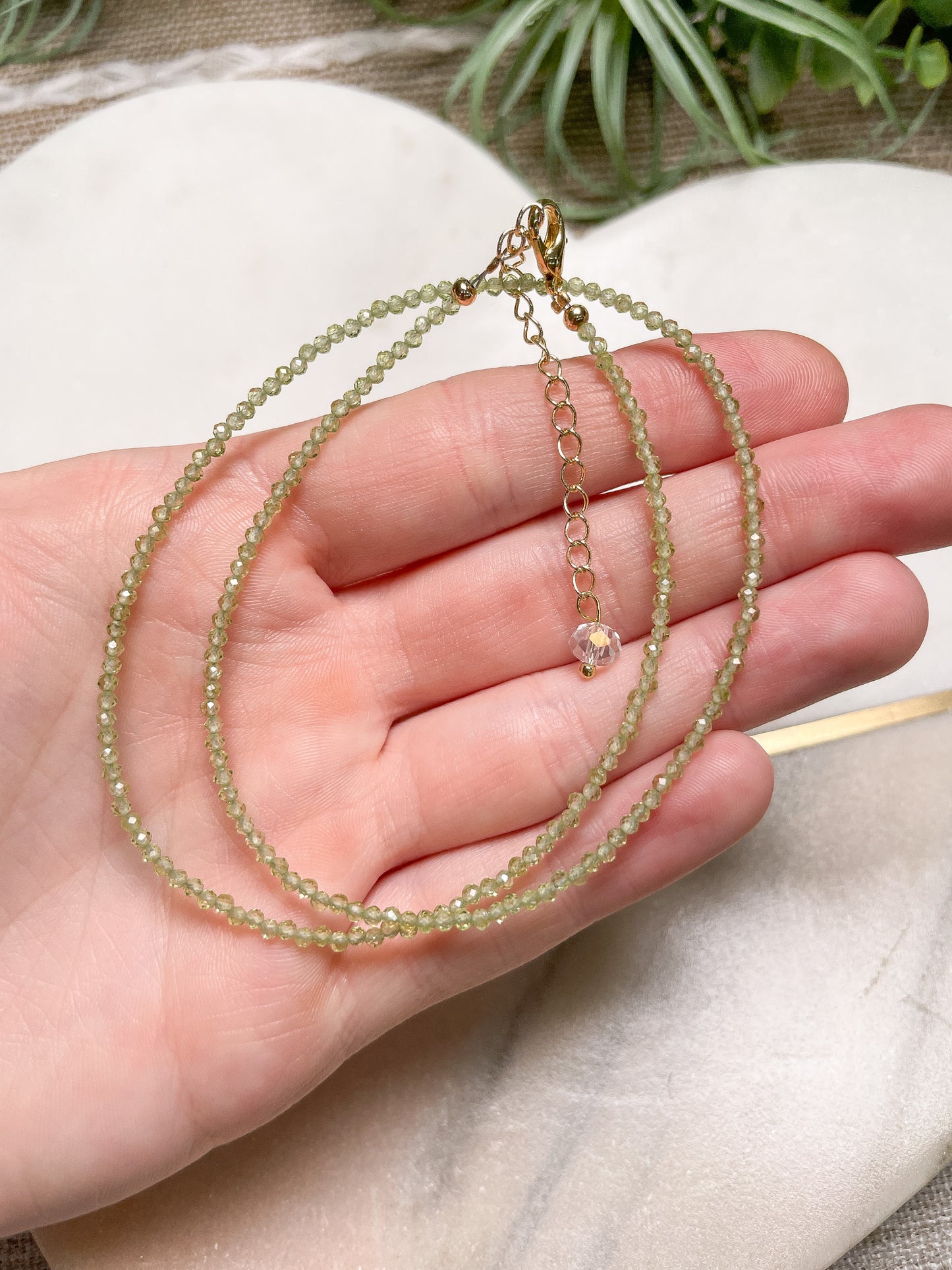 Crystal Beaded Choker Necklace