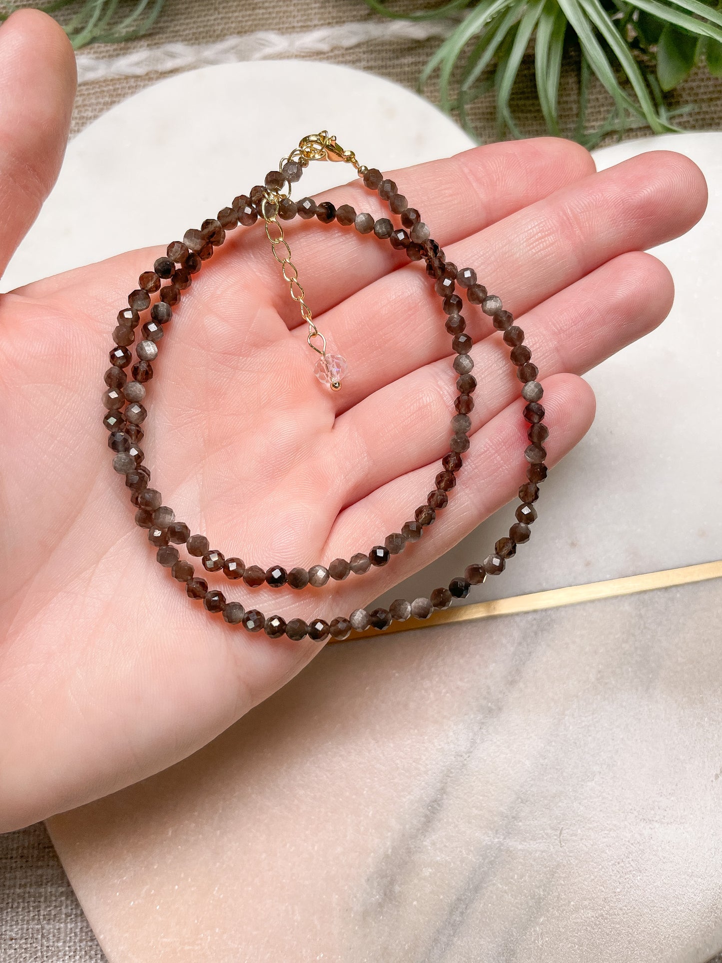Crystal Beaded Choker Necklace