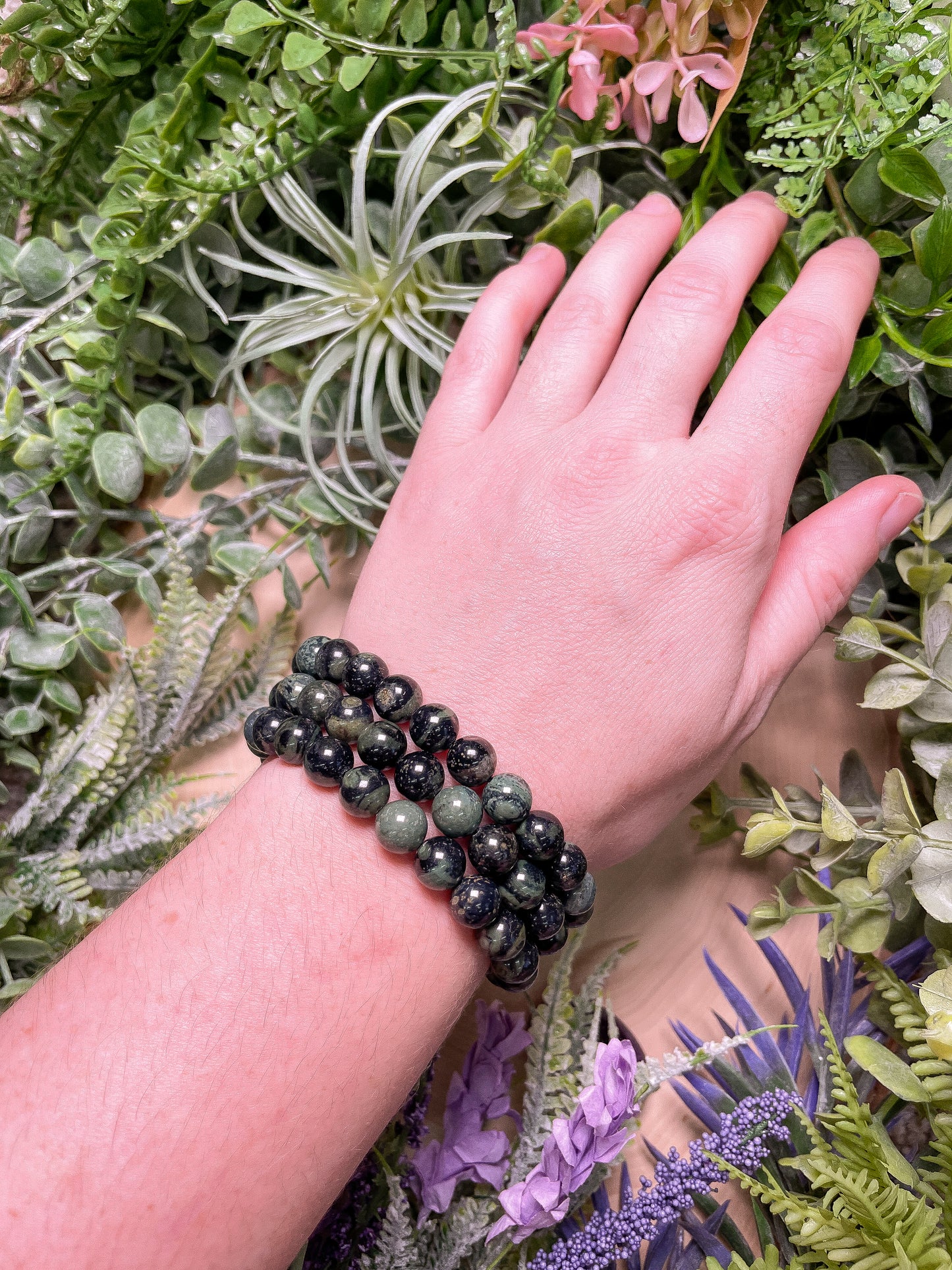 8mm Beaded Kambaba Jasper Bracelet