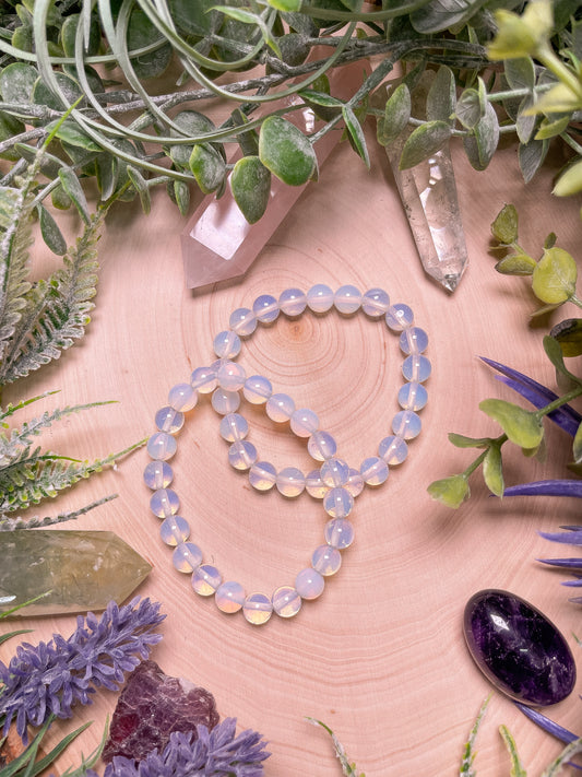 8mm Beaded Opalite Bracelet