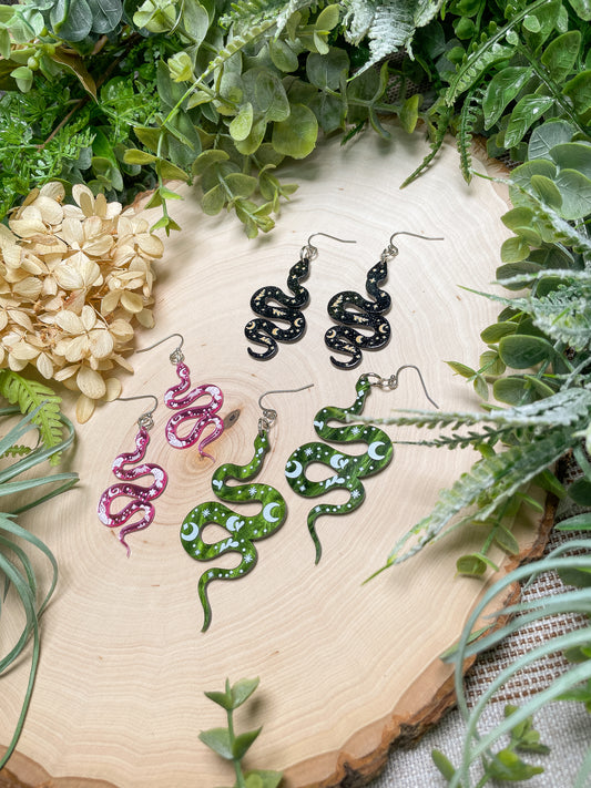 Resin Snake Earrings