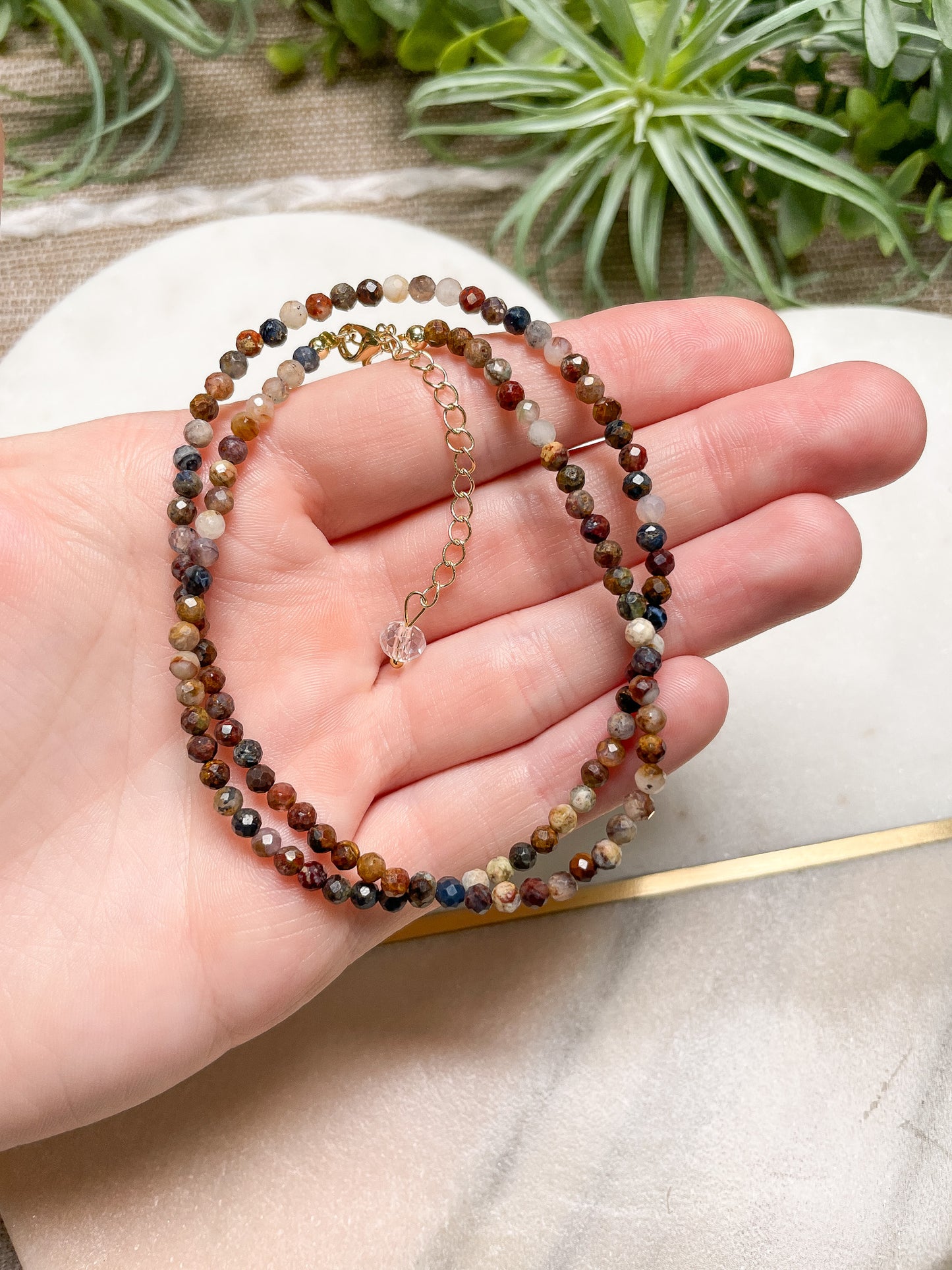 Crystal Beaded Choker Necklace