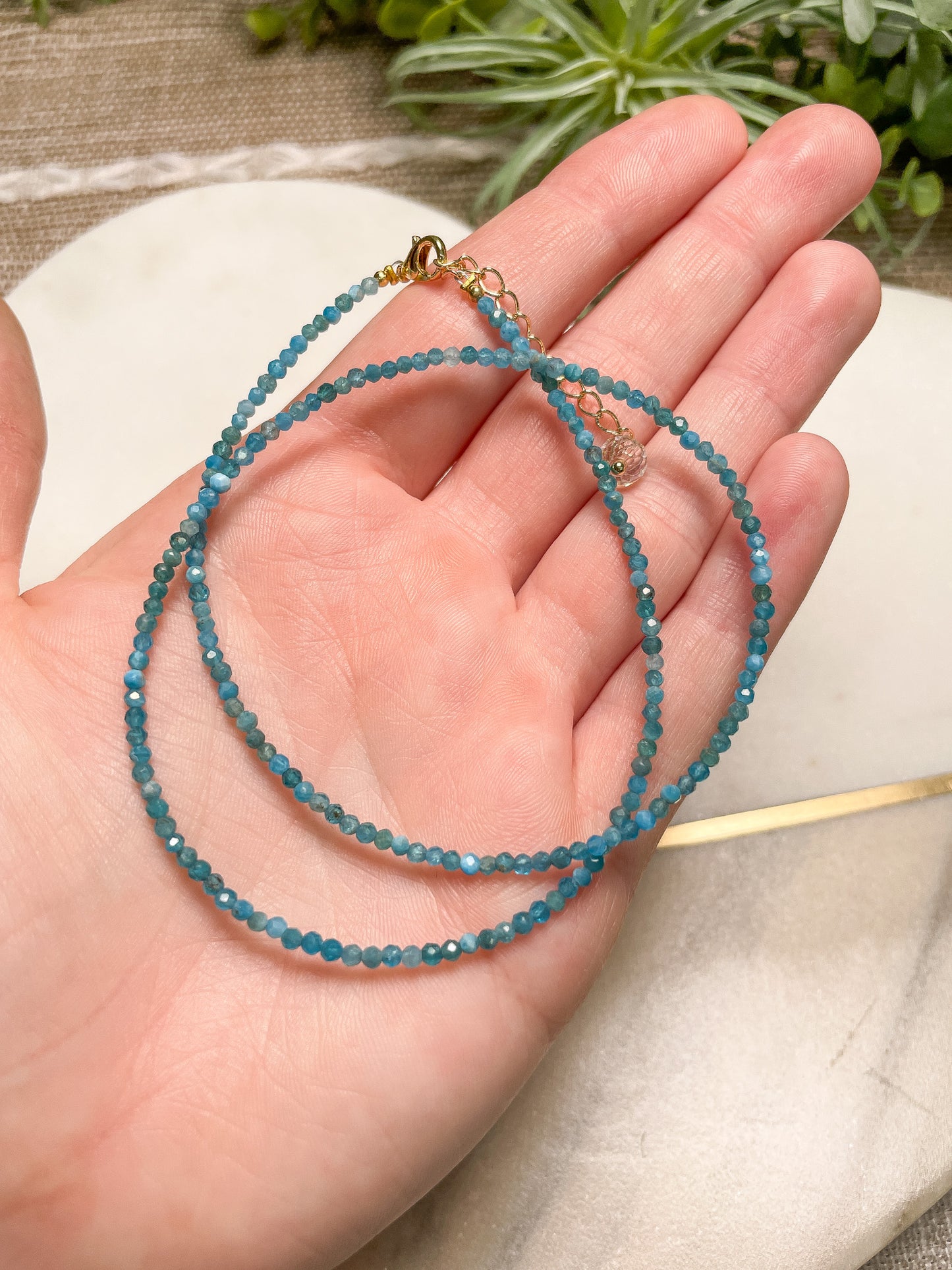 Crystal Beaded Choker Necklace