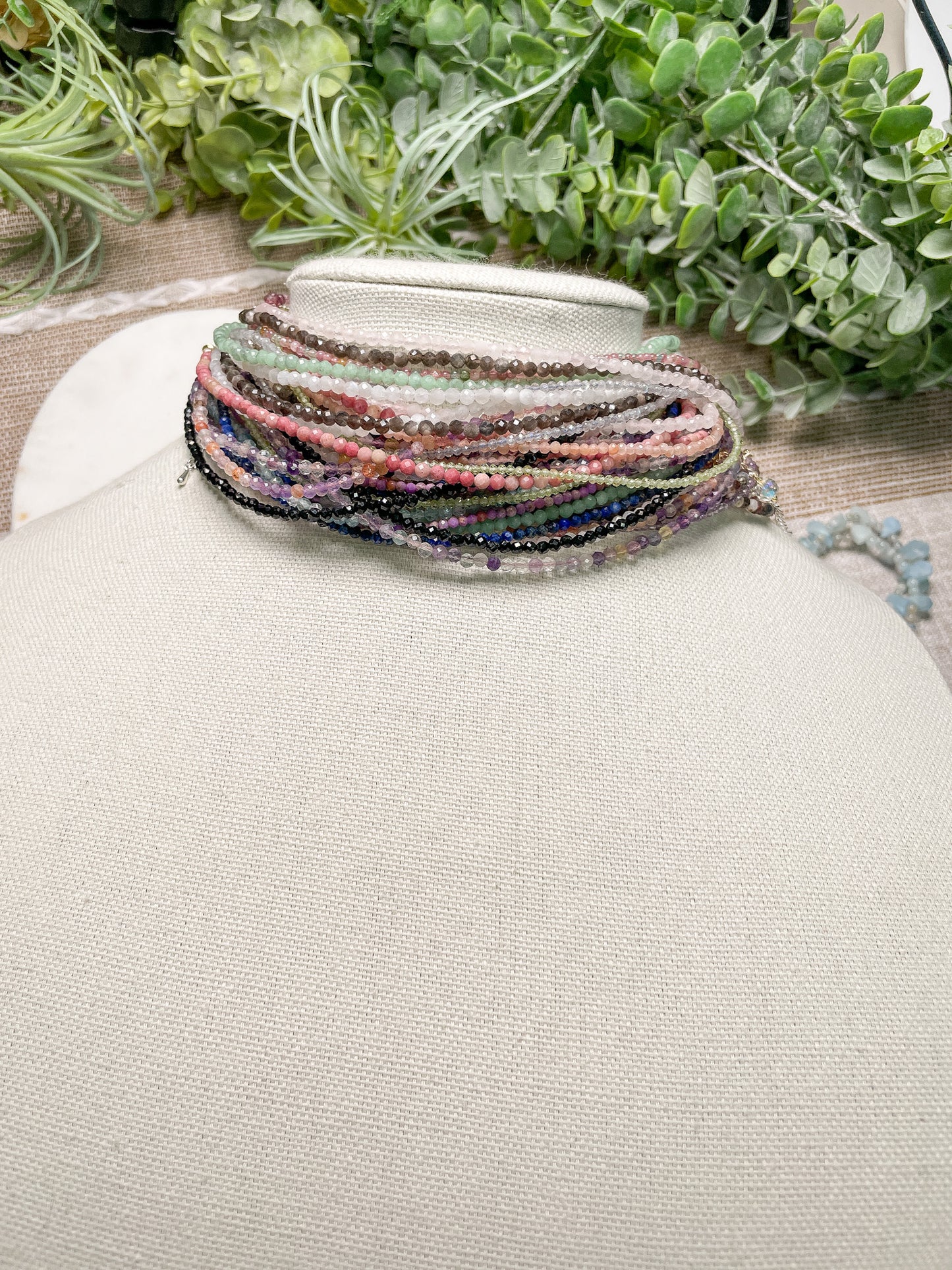 Crystal Beaded Choker Necklace