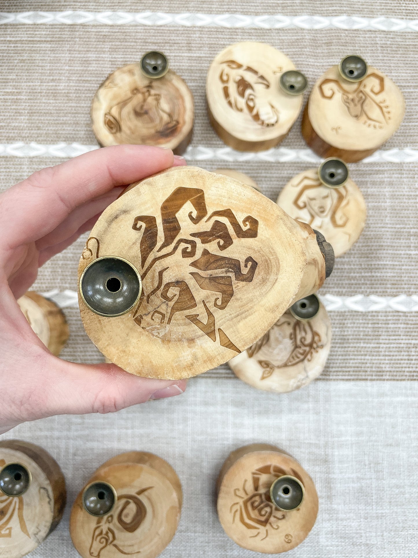 Wooden Zodiac Sign Sphere Stand