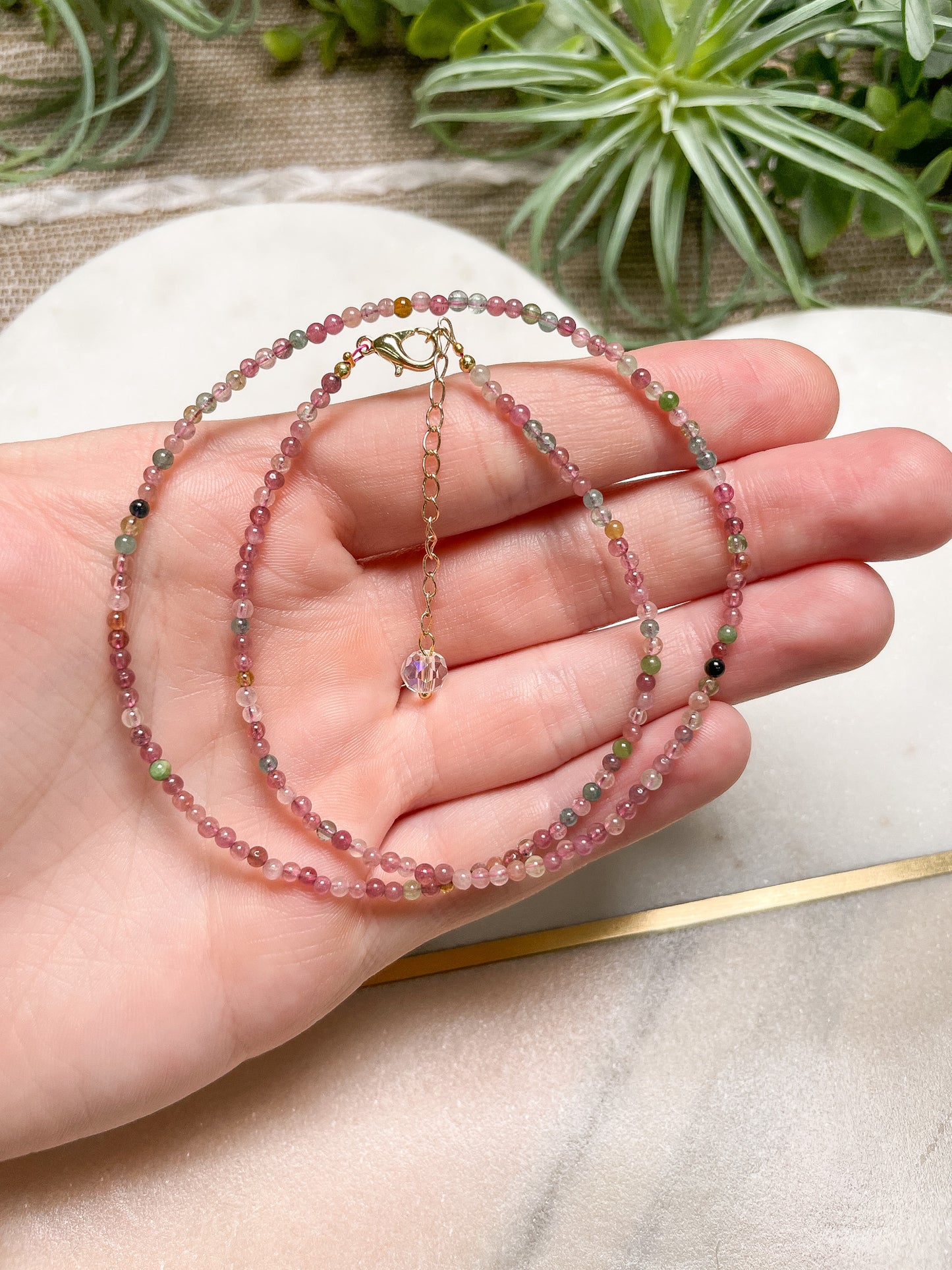 Crystal Beaded Choker Necklace