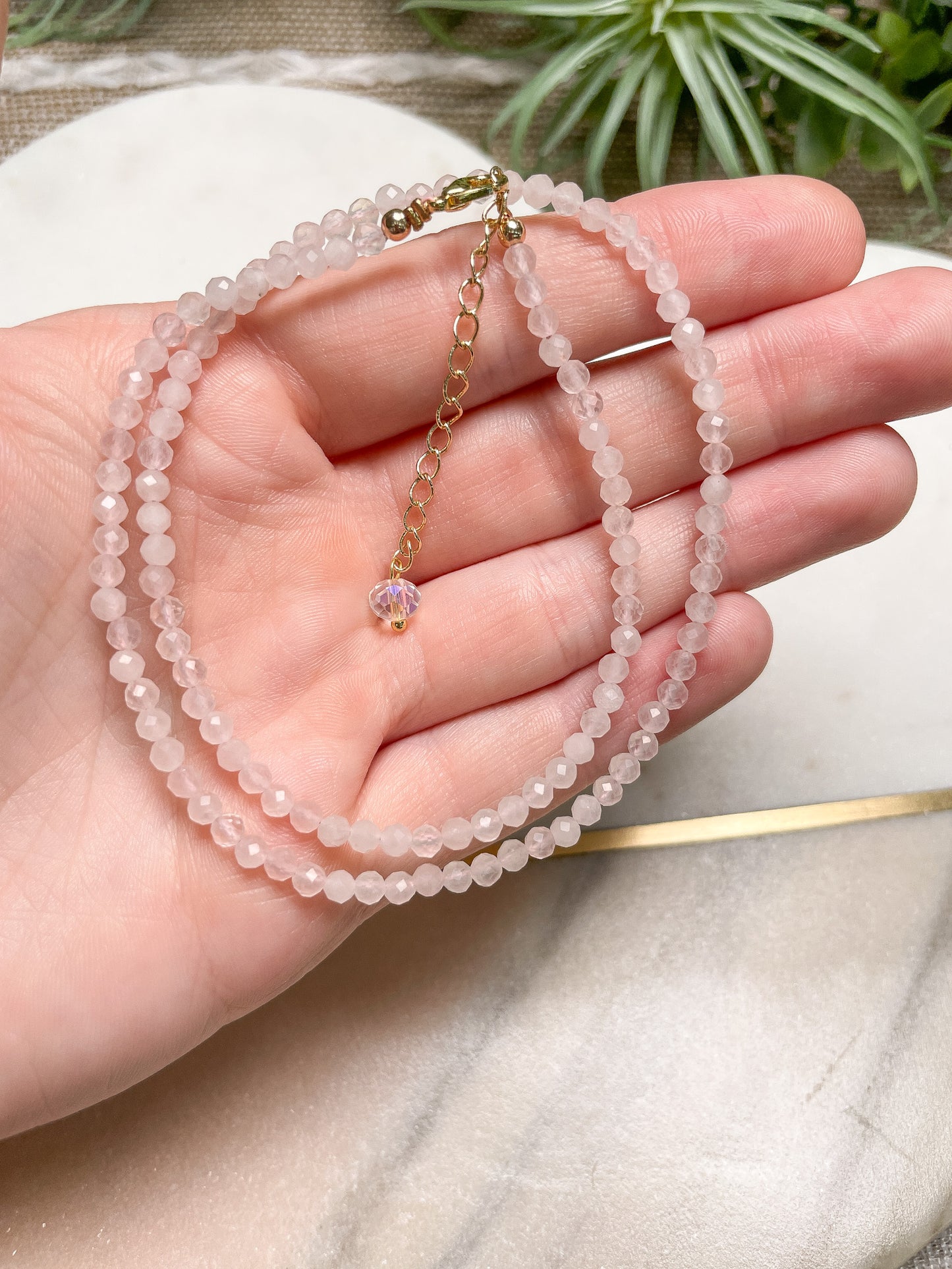 Crystal Beaded Choker Necklace