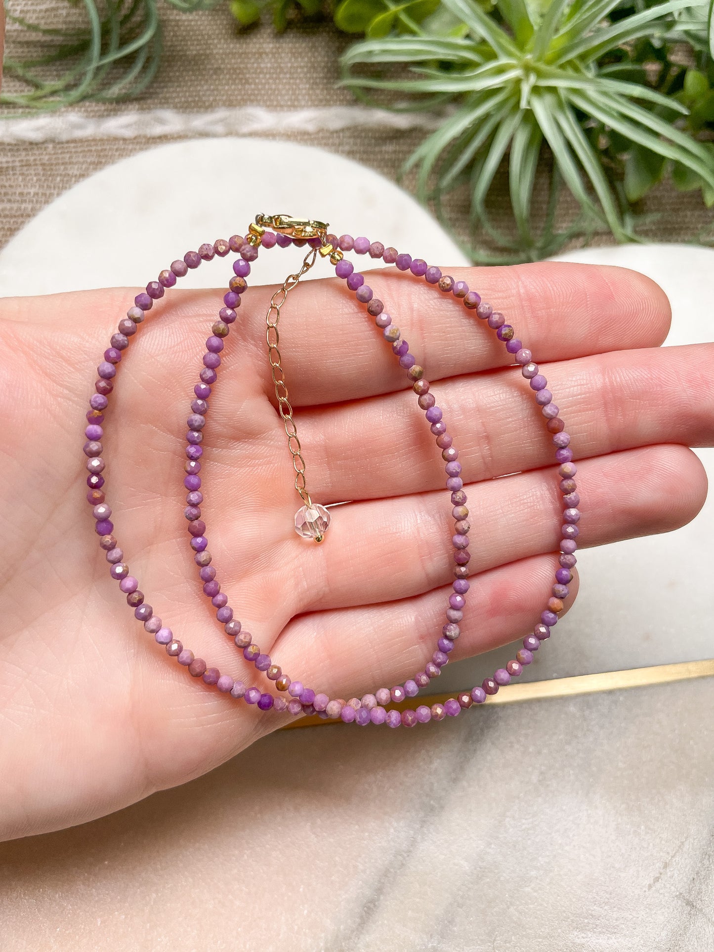 Crystal Beaded Choker Necklace