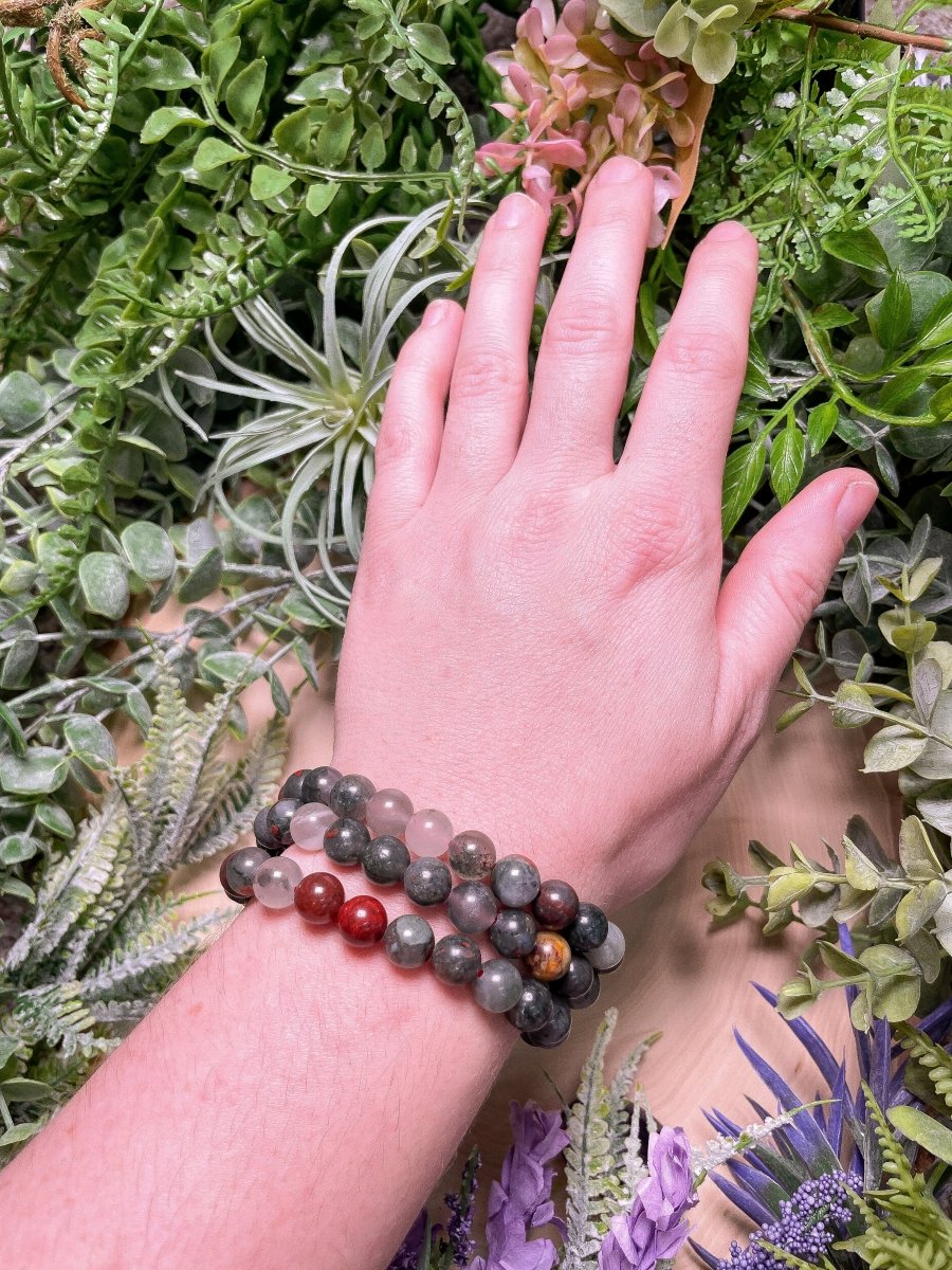 8mm Beaded Bloodstone Bracelet | Copper Ashes