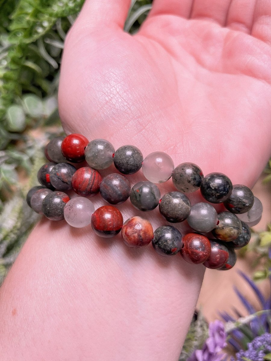 8mm Beaded Bloodstone Bracelet | Copper Ashes