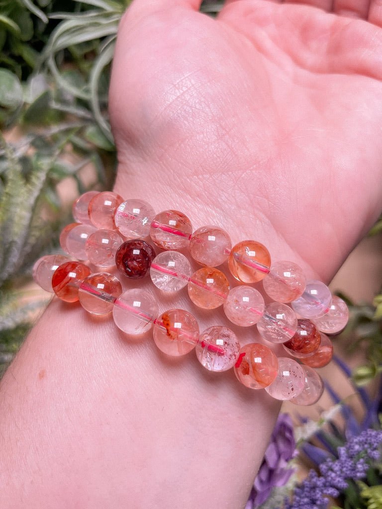 8mm Beaded Fire Quartz Bracelet | Copper Ashes