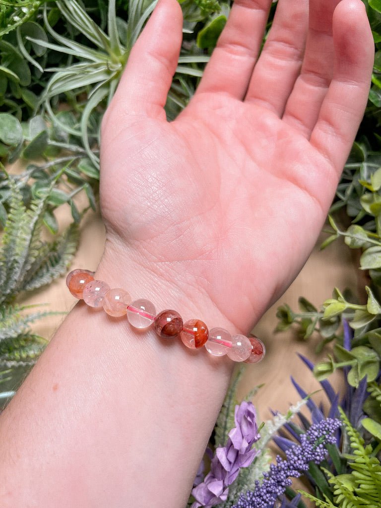 8mm Beaded Fire Quartz Bracelet | Copper Ashes