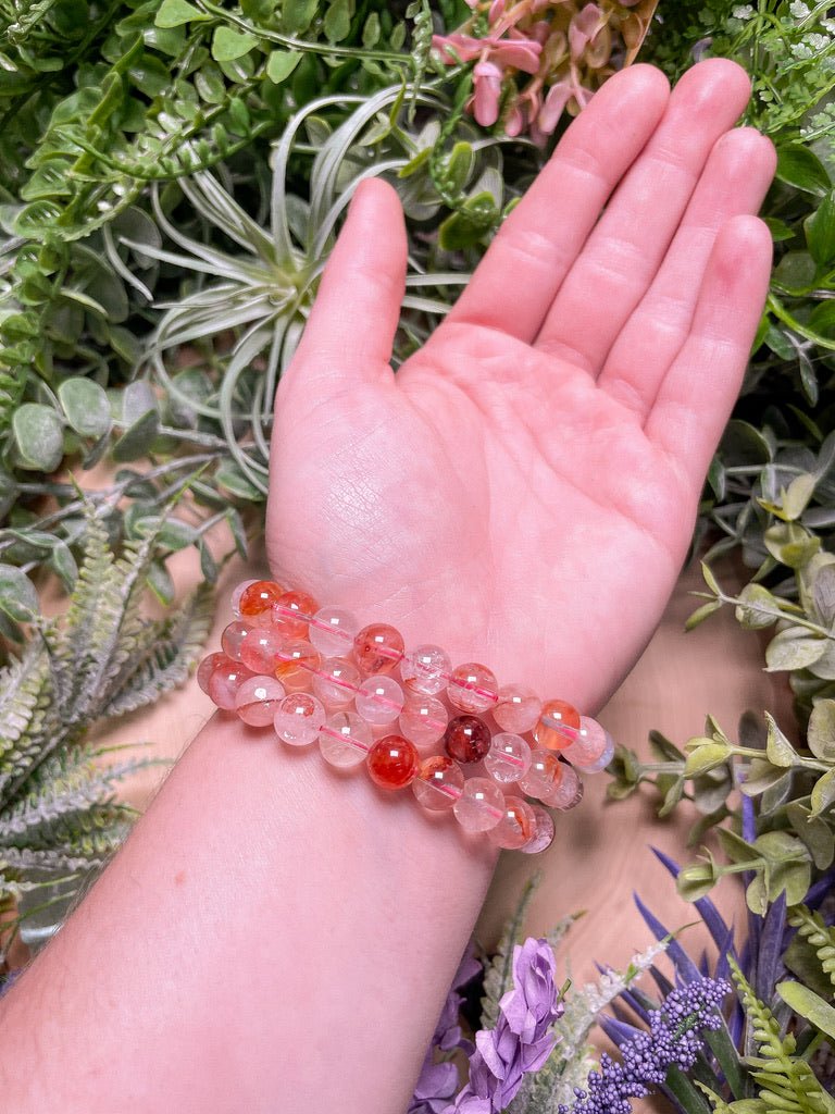 8mm Beaded Fire Quartz Bracelet | Copper Ashes