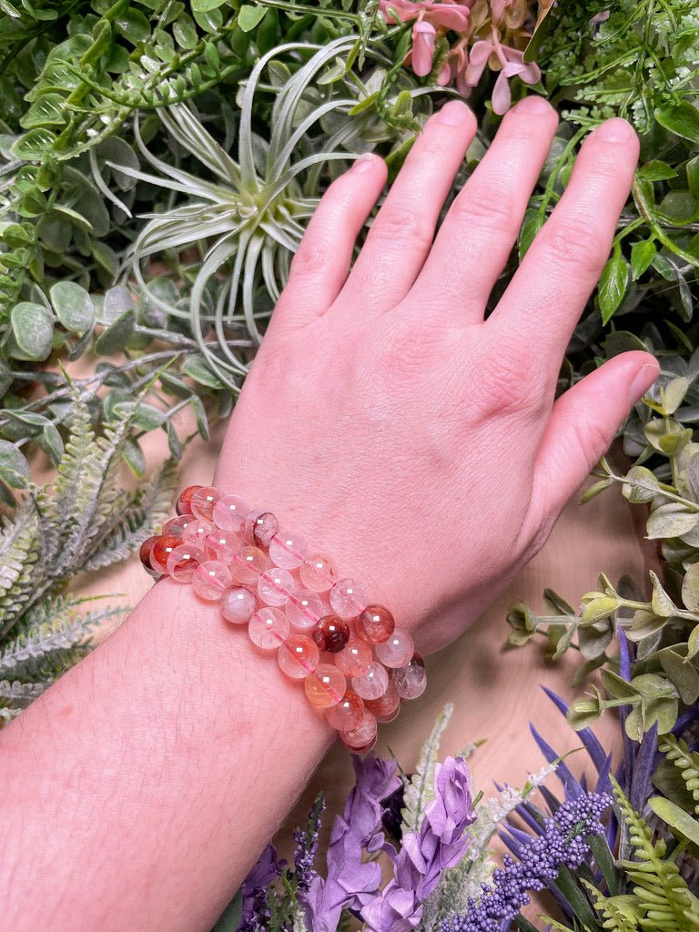 8mm Beaded Fire Quartz Bracelet | Copper Ashes