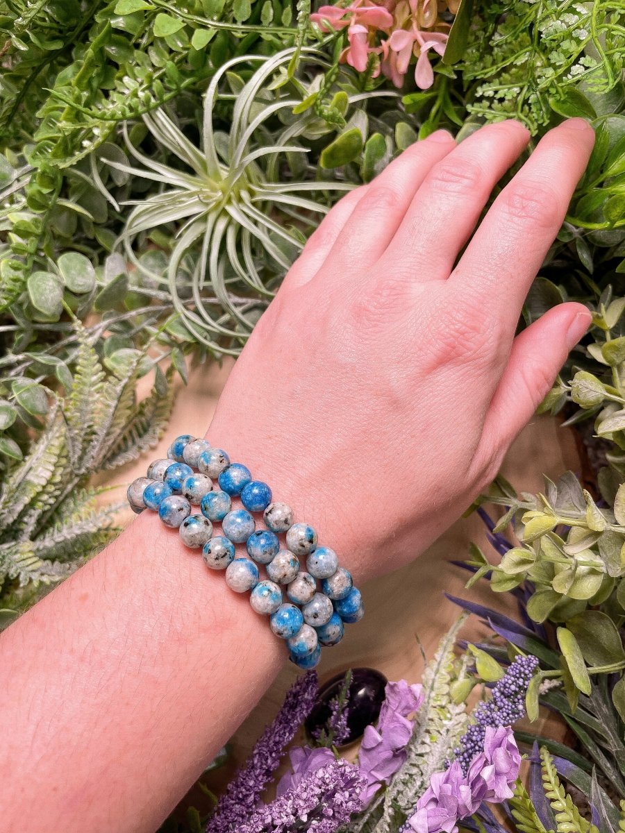 8mm Beaded K2 Jasper Bracelet | Copper Ashes