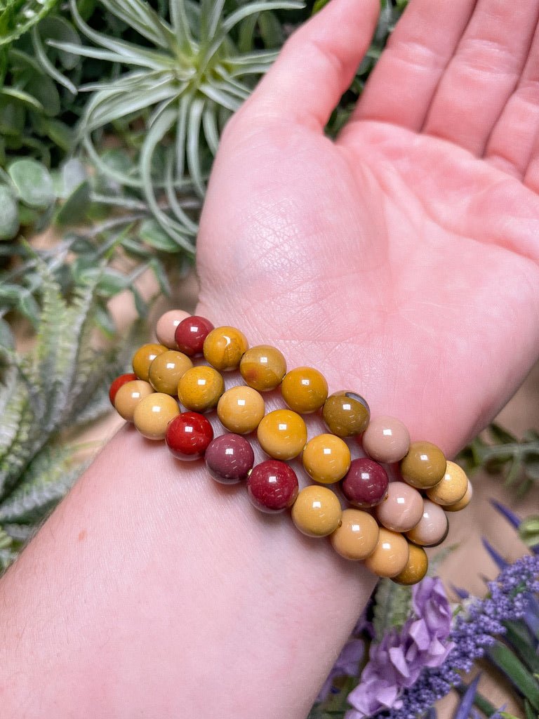 8mm Beaded Mookaite Jasper Bracelet | Copper Ashes