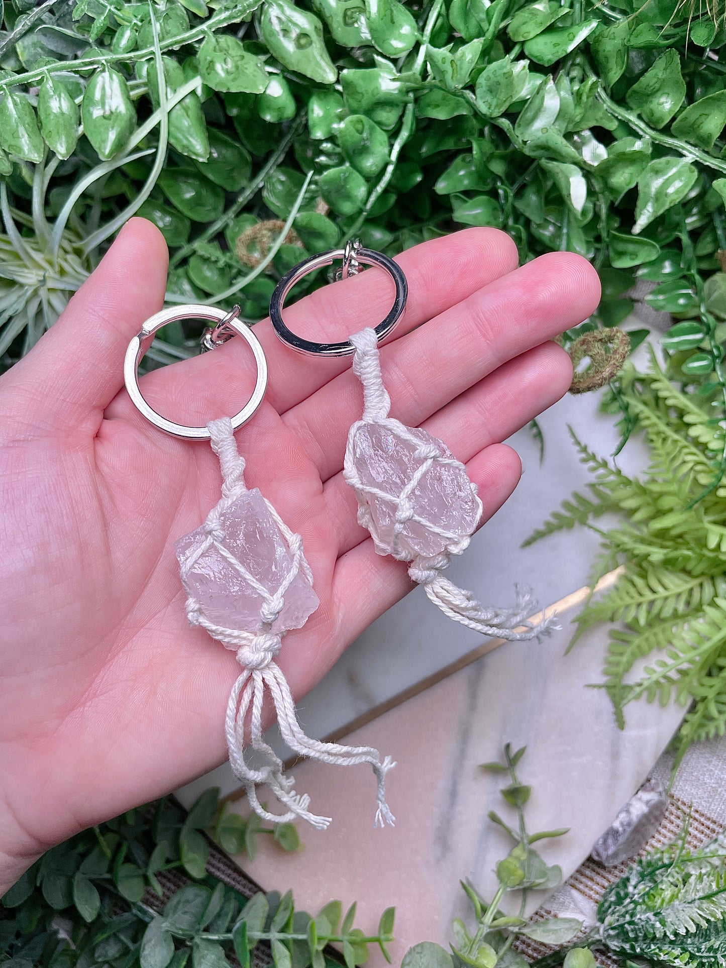 Macrame Crystal Keychain