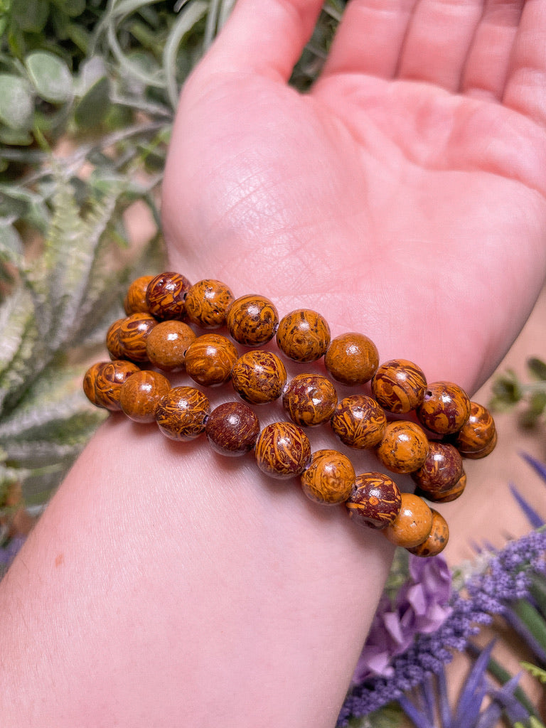 8mm Beaded Golden Jasper Bracelet