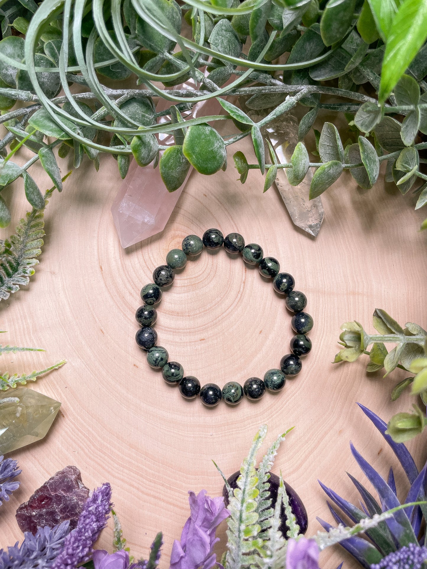 8mm Beaded Kambaba Jasper Bracelet