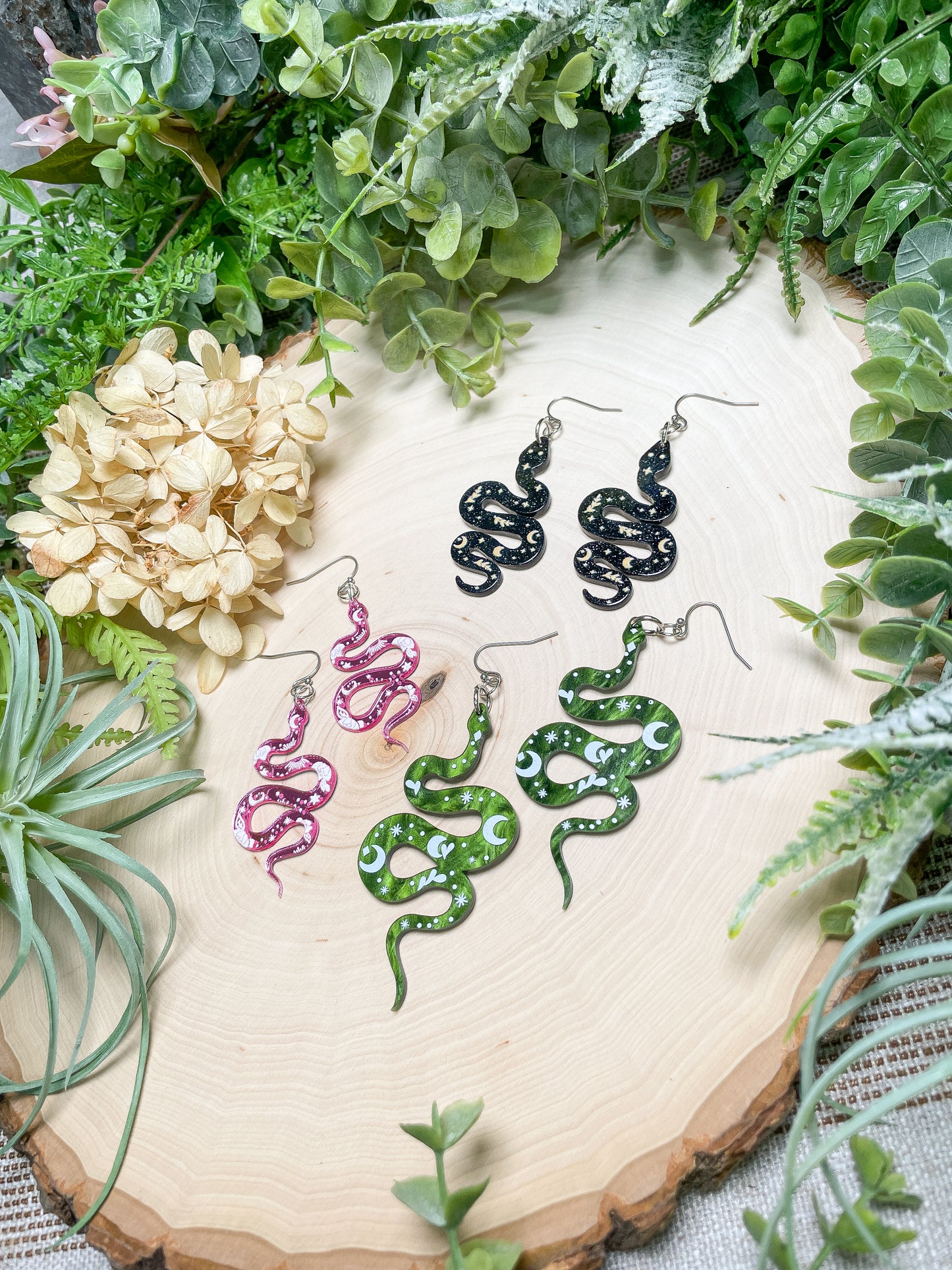 Resin Snake Earrings