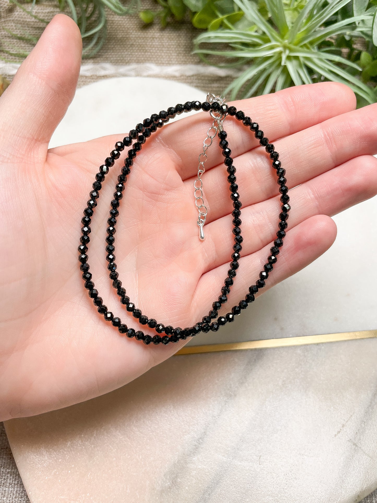 Crystal Beaded Choker Necklace