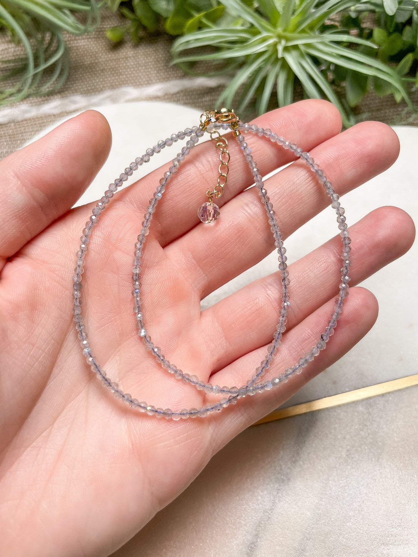 Crystal Beaded Choker Necklace
