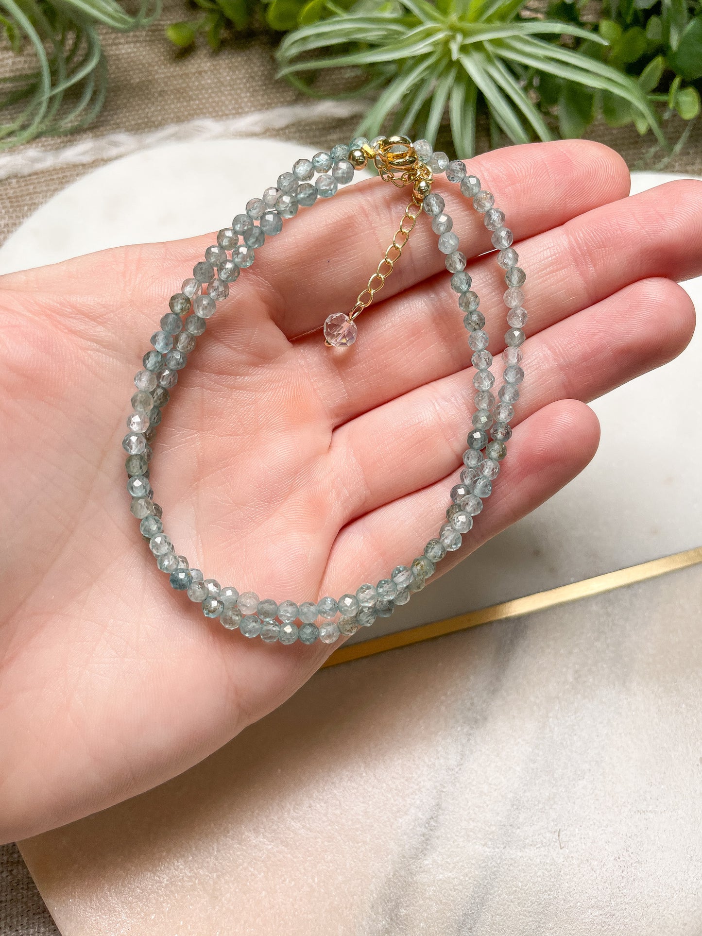 Crystal Beaded Choker Necklace