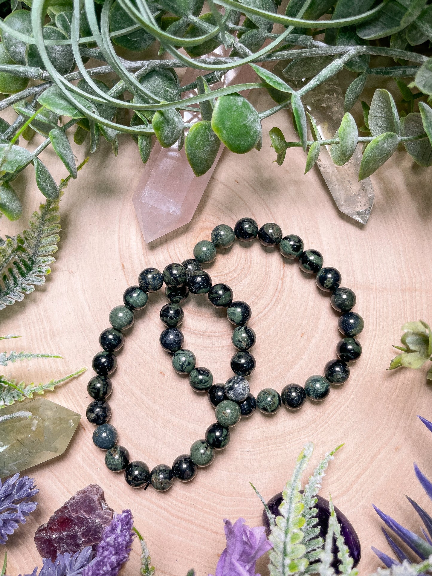 8mm Beaded Kambaba Jasper Bracelet