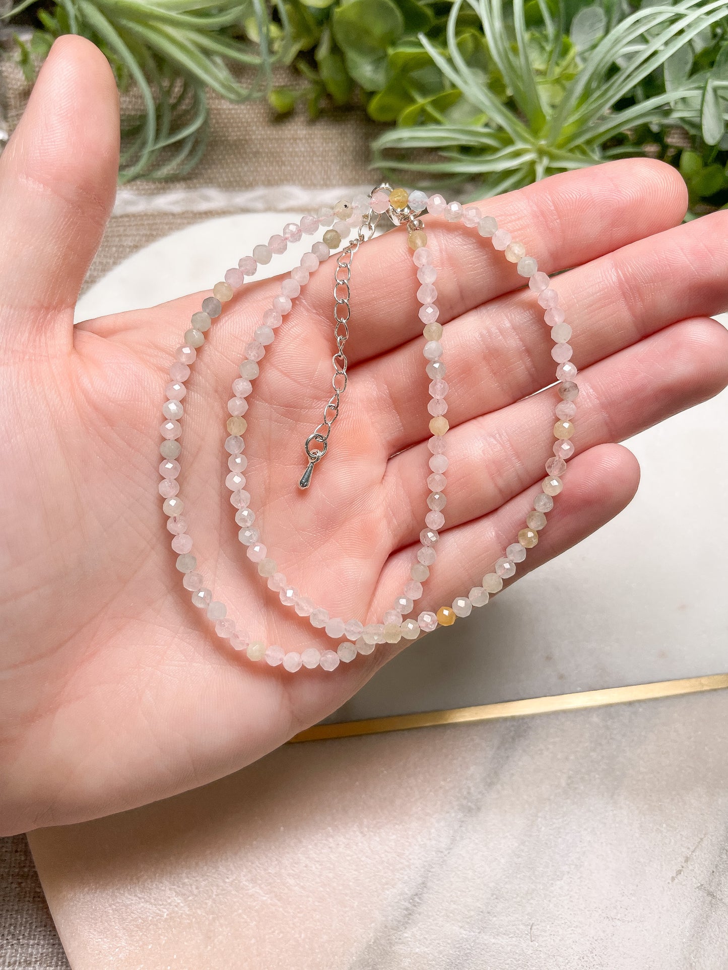 Crystal Beaded Choker Necklace
