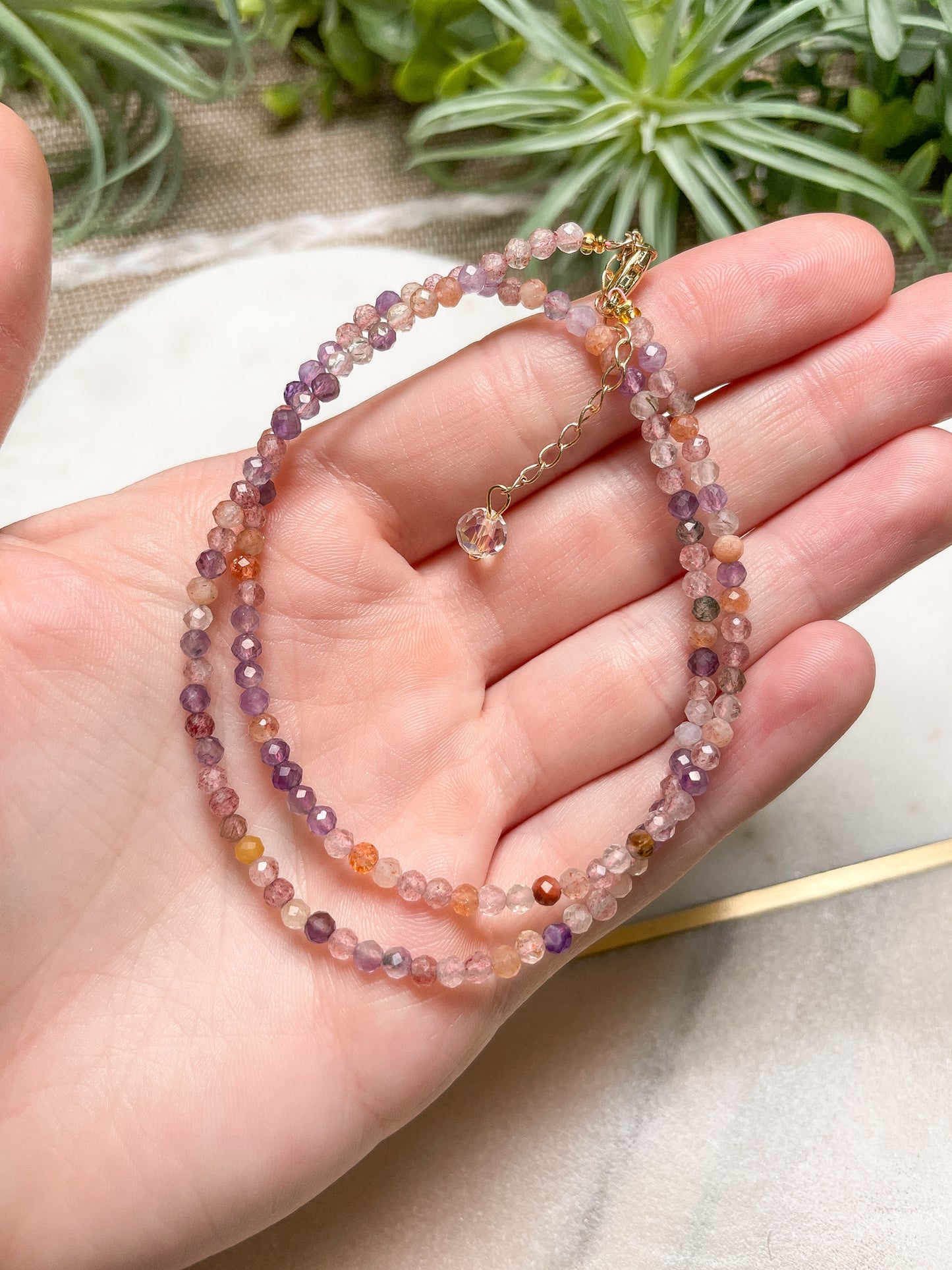 Crystal Beaded Choker Necklace