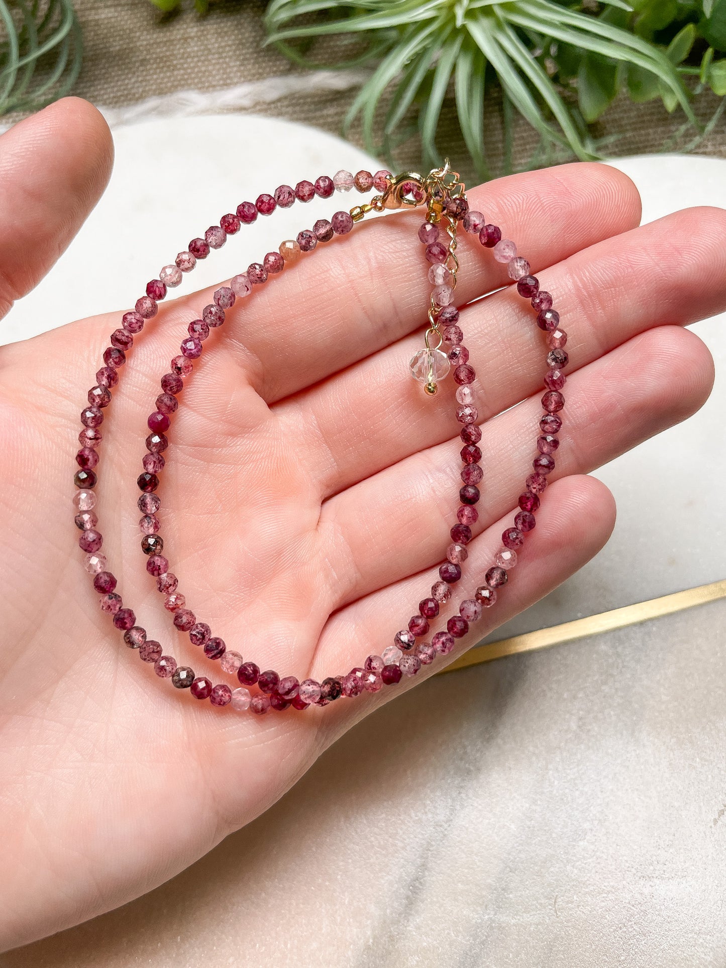 Crystal Beaded Choker Necklace