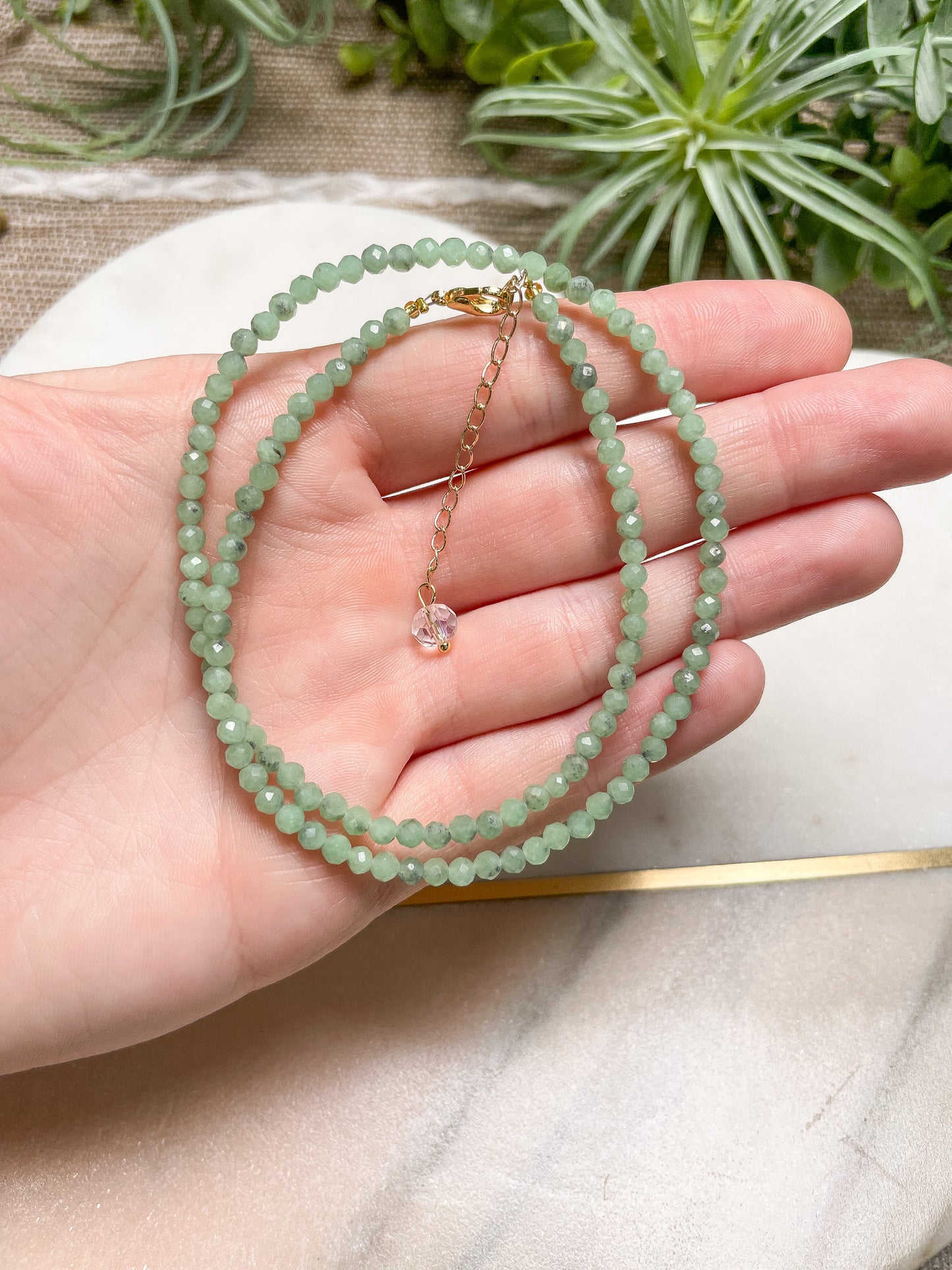Crystal Beaded Choker Necklace