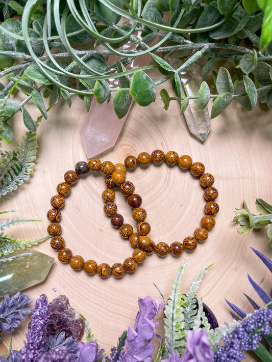 8mm Beaded Golden Jasper Bracelet