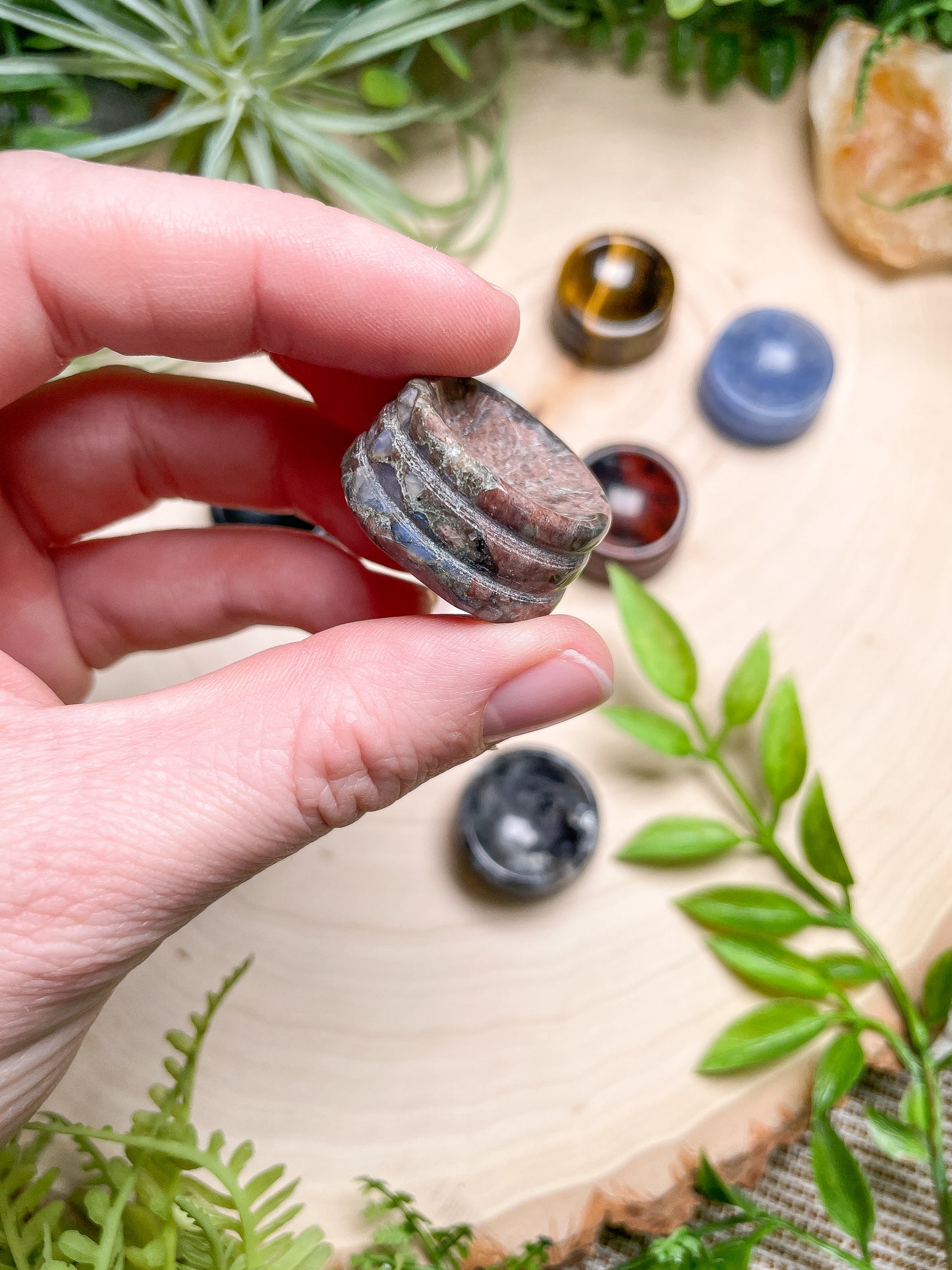 Crystal Sphere Holder/ Worry Stone