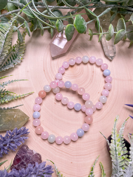 8mm Beaded Morganite Bracelet
