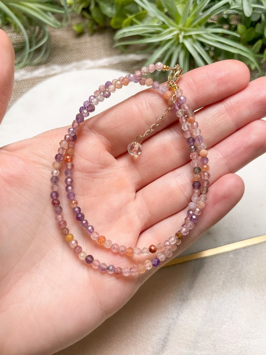 Crystal Beaded Choker Necklace | Copper Ashes