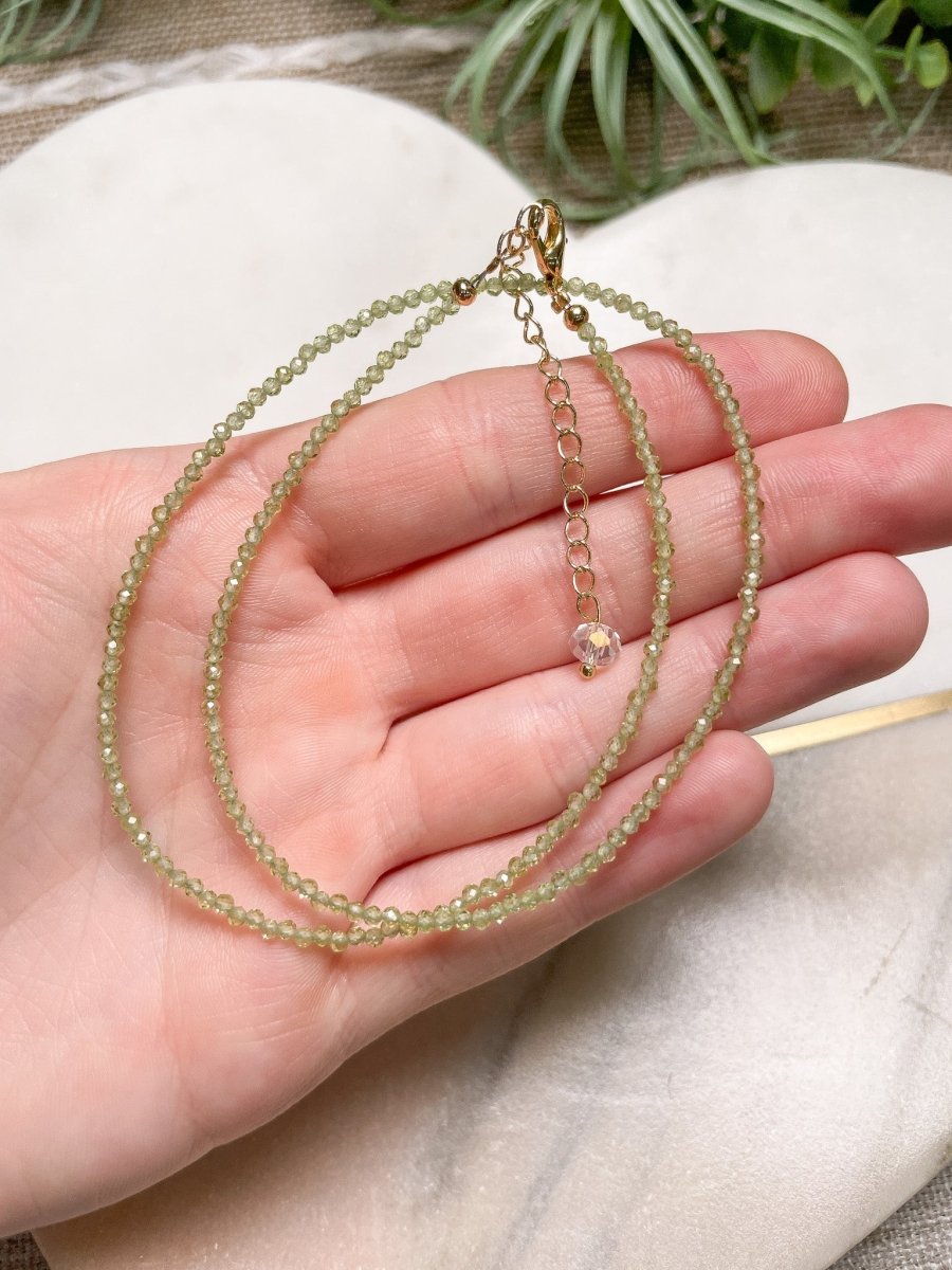 Crystal Beaded Choker Necklace | Copper Ashes