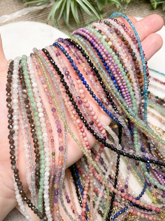 Crystal Beaded Choker Necklace | Copper Ashes