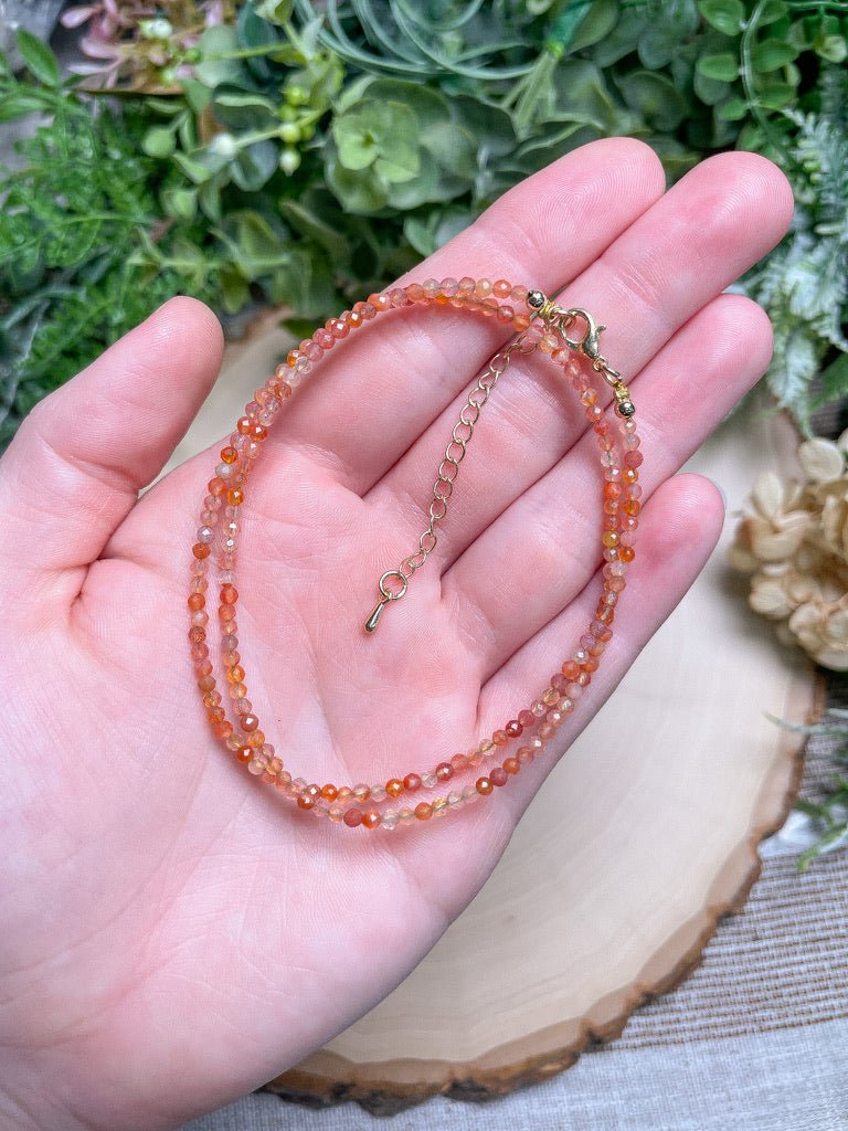 Crystal Beaded Choker Necklace | Copper Ashes
