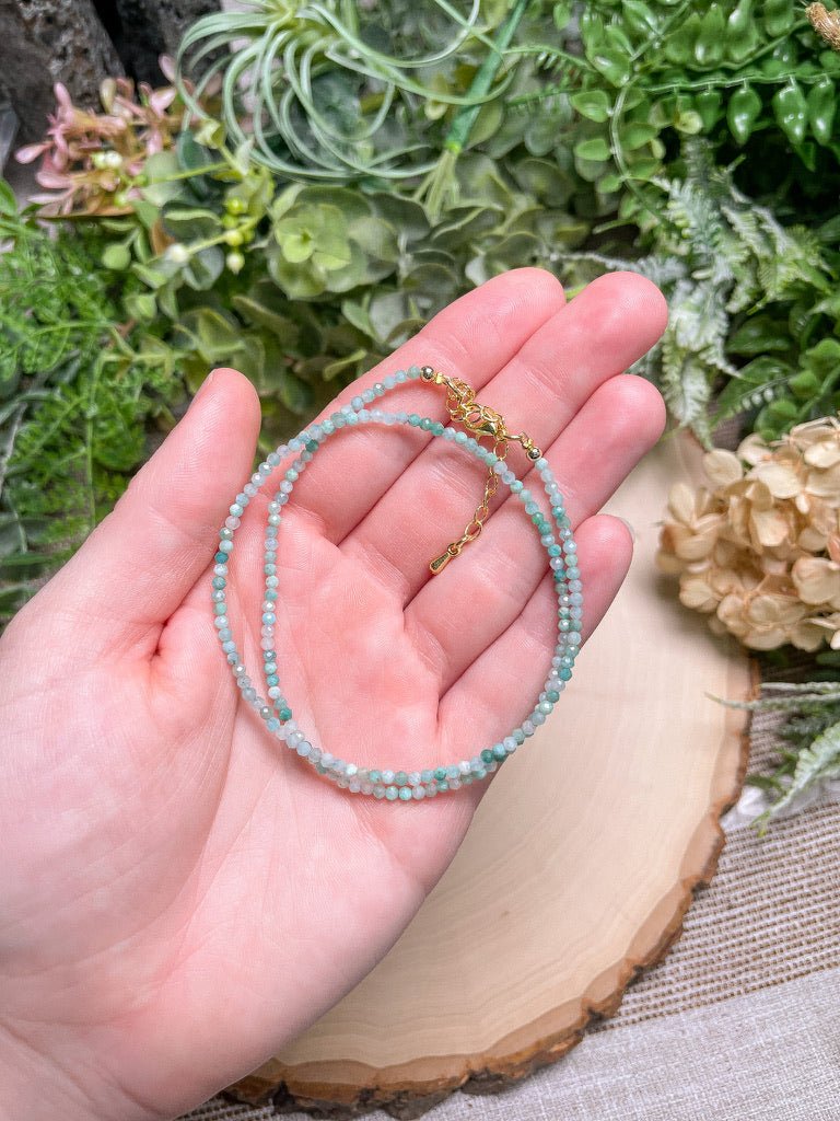 Crystal Beaded Choker Necklace | Copper Ashes