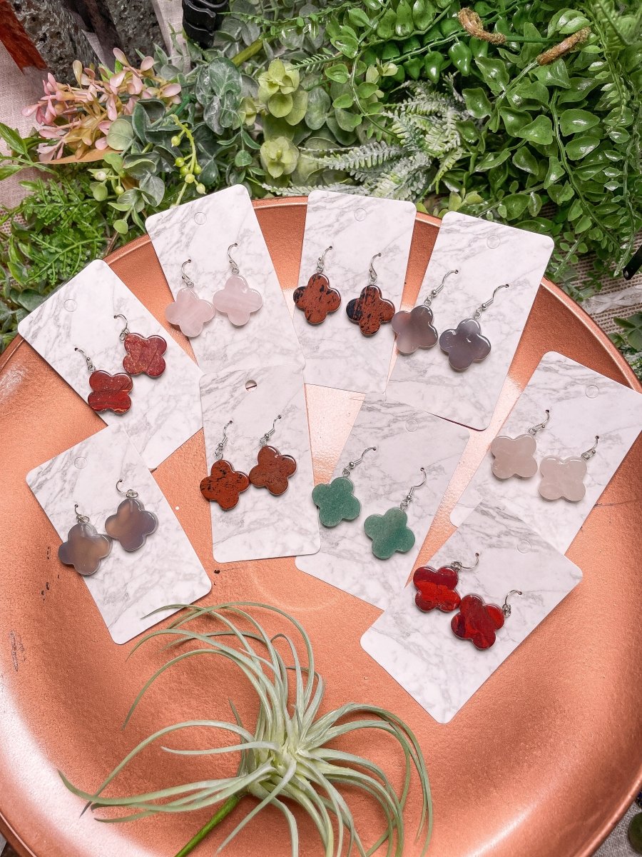 Crystal Clover Earrings | Copper Ashes