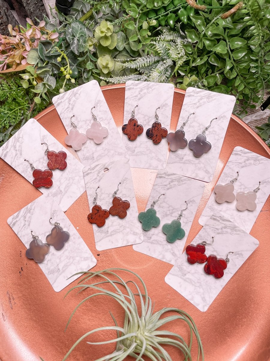 Crystal Clover Earrings | Copper Ashes